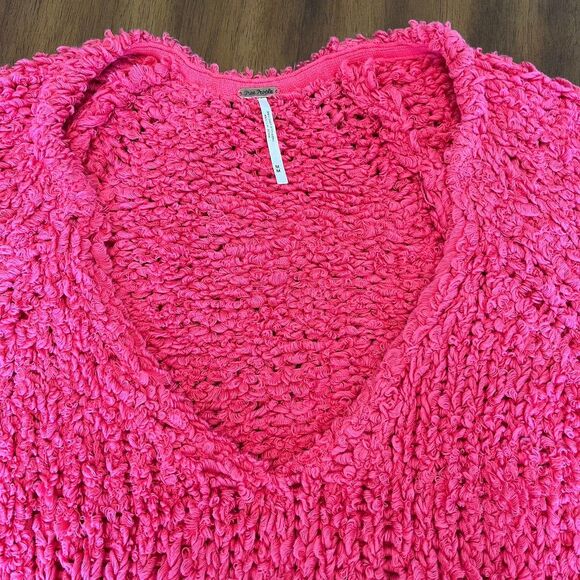 Free People Sand Dune Bell Sleeve Cotton Blend V-neck Sweater - Picture 4 of 12